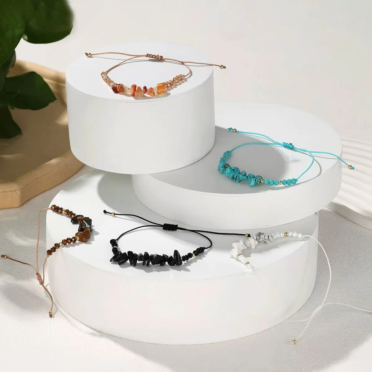 12 piece irregular natural stone woven stretchable bracelet set suitable for daily wear image 5