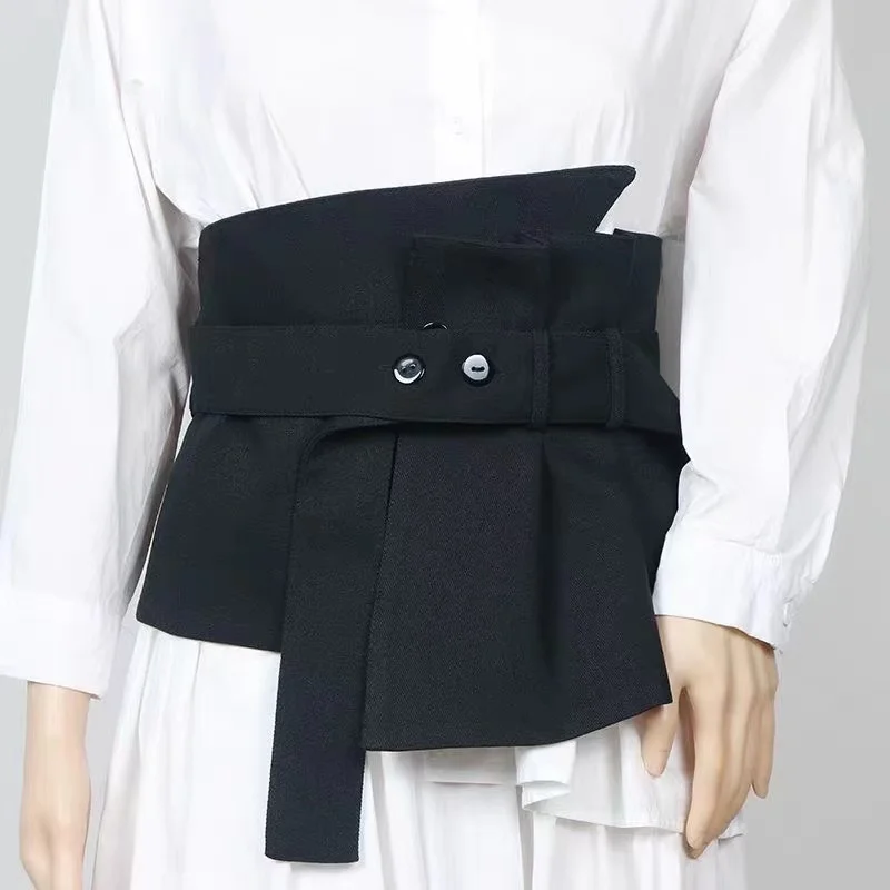 

Waist-hugging waistband new style street photo with irregular belt season with suit material design sense detachable waist cover