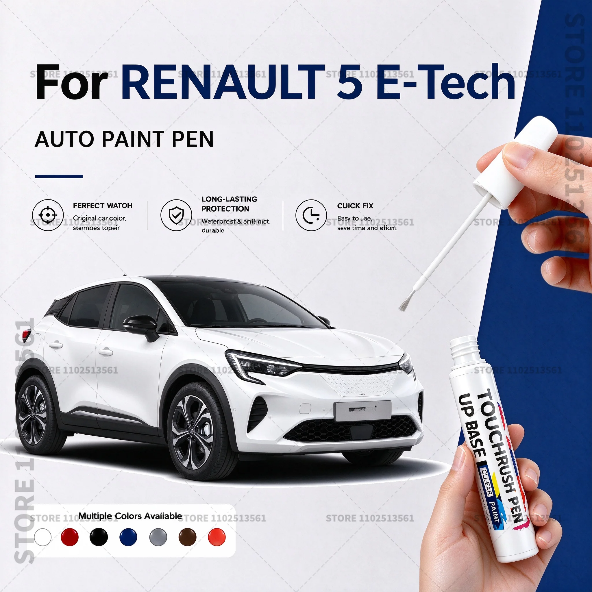 Car Scratch Remover Paint Pen Touch Up Marker for Auto Body Repair Door Bumper Fender Accessories For 2024-2025 RENAULT 5 E-Tech