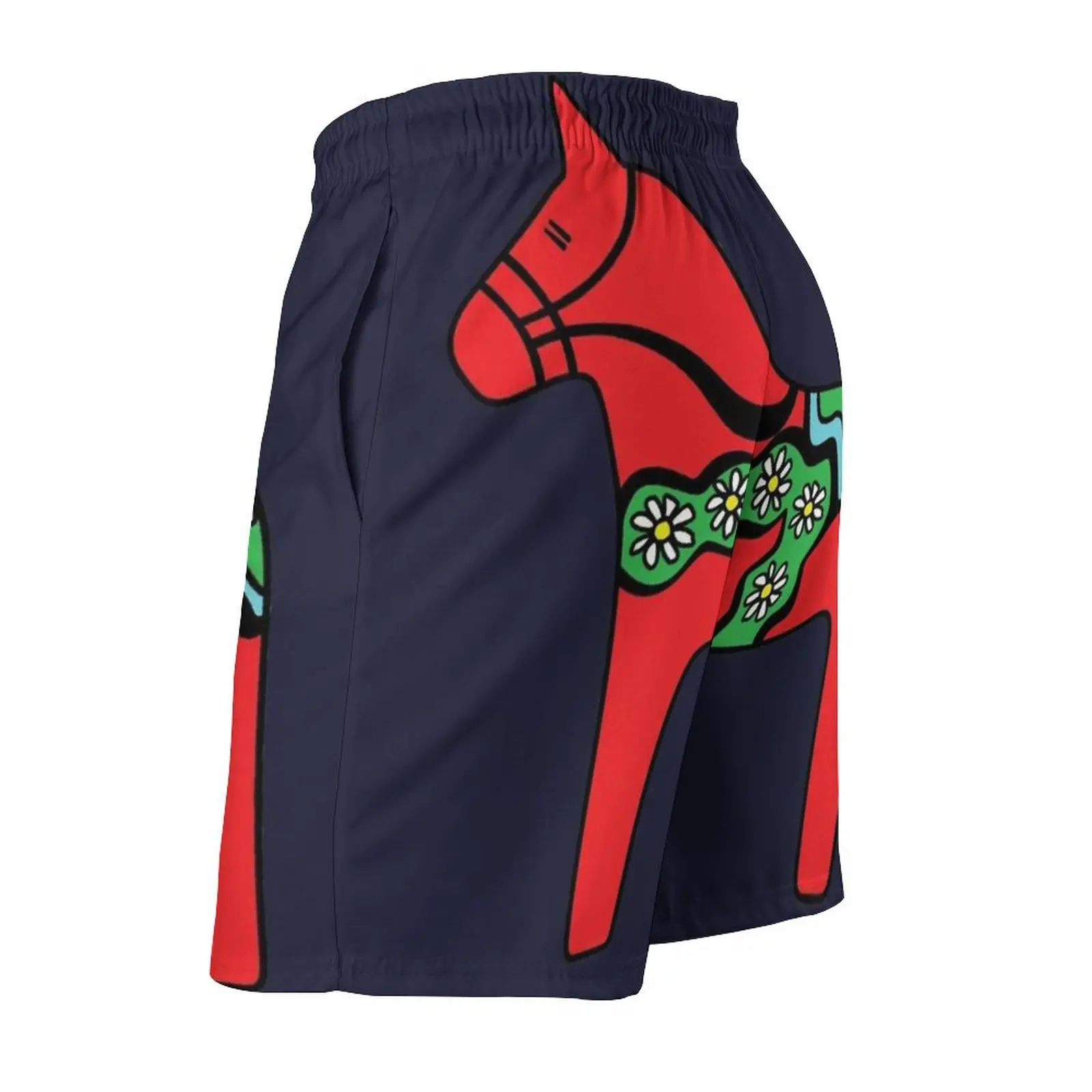 Dala Horse Swedish Folk Art Men'S Sport Running Beach Shorts Trunk Pants With Mesh Lining Trunks Shorts Dala Dala Horse