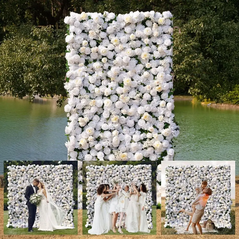 

Элегантный 3D-фон из шелковых цветов для свадеб, детских праздников, вечеринок и домашнего декора, простая установка/хранение, экологичный, 2 шт.