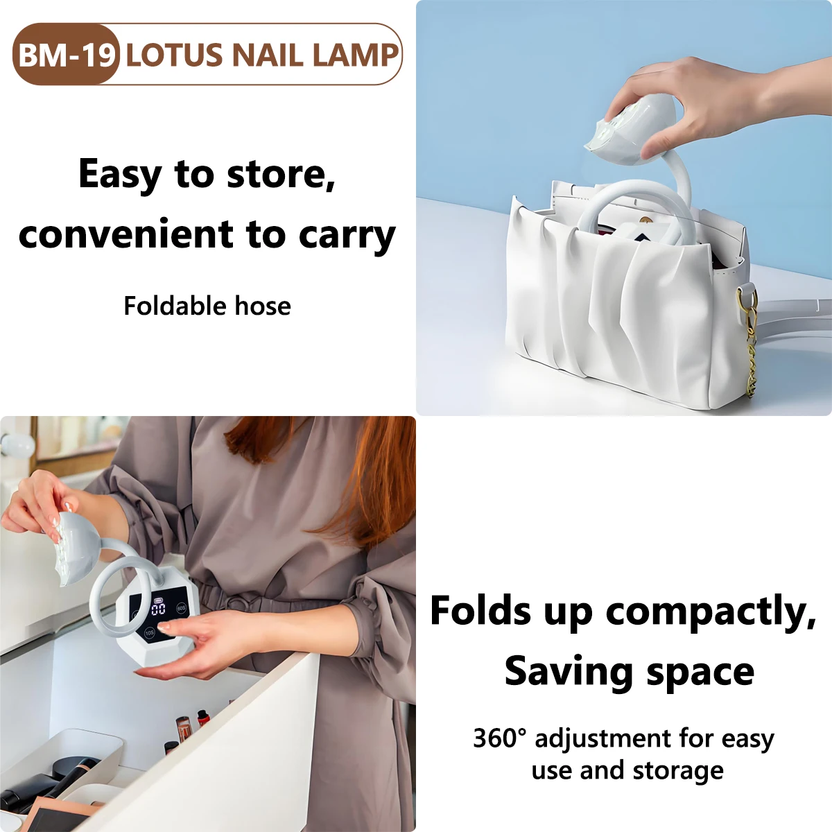 المهنية BM-19 قابلة للشحن الأشعة فوق البنفسجية LED مسمار مصباح، التجفيف السريع المحمولة السيارات الاستشعار ضوء ل هلام مسمار نصائح الغراء وعلاج الماس