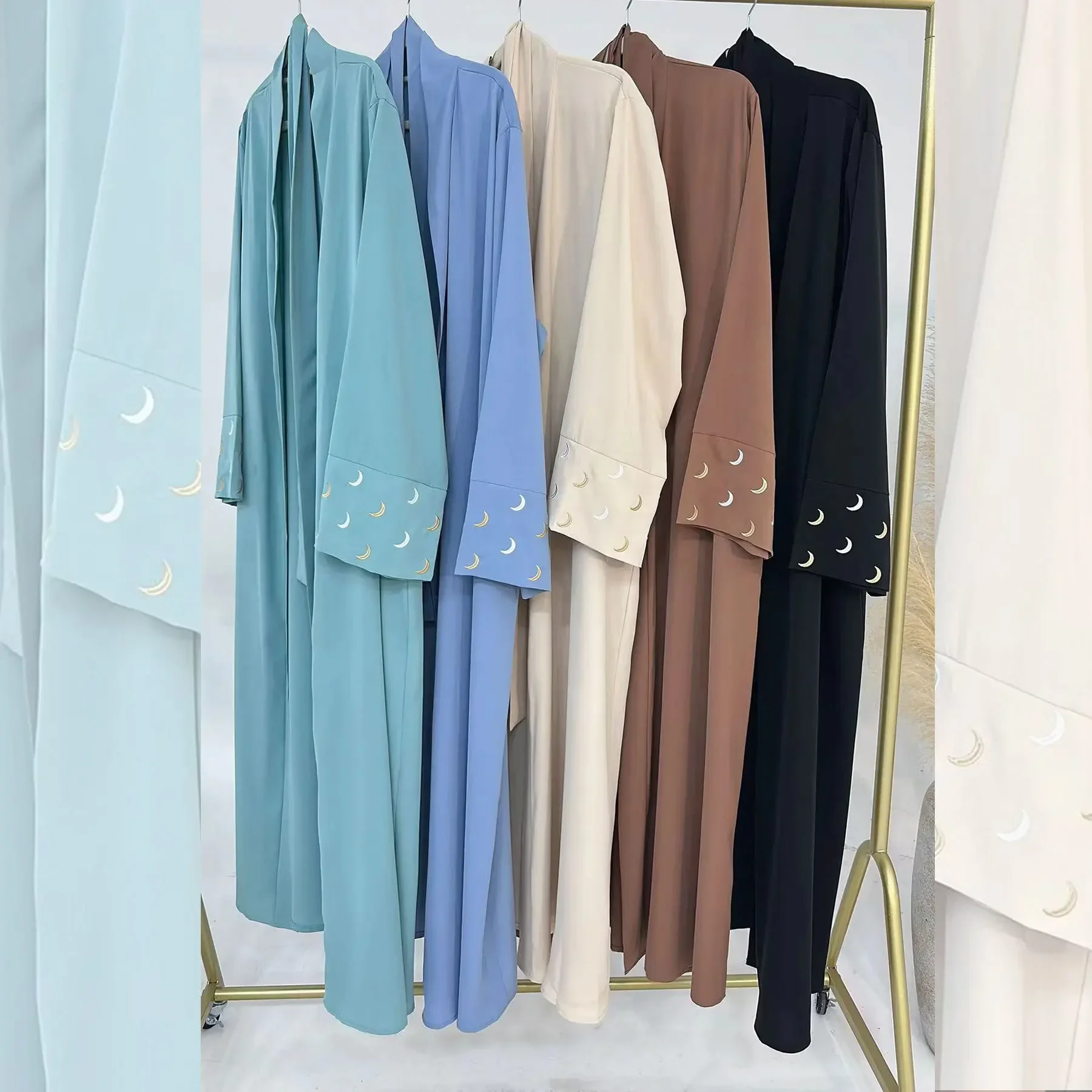 Moon Abaya Cape Kimono Embroidery Cardigan Muslim Hijab Dress Open Abayas for Women Dubai Luxury Turkey Islamic Clothing Kaftan