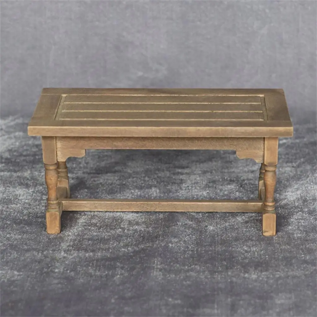 

DIY 1/12 Dollhouse Miniature Dining Model Pretend Play Toys Gift Wood Color