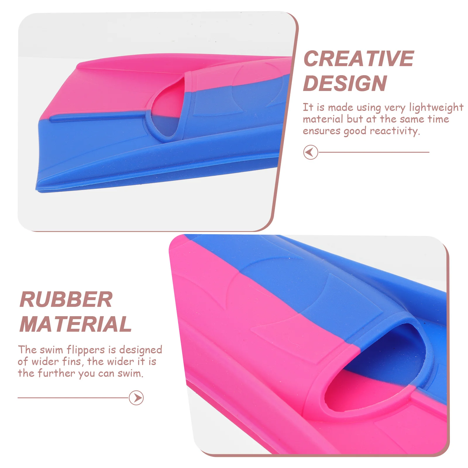 

1Pair Swim Training Fins Wider Rubber Swim Flippers Comfortable Fit for Swimming Use Flippers Snorkeling Diving Workouts