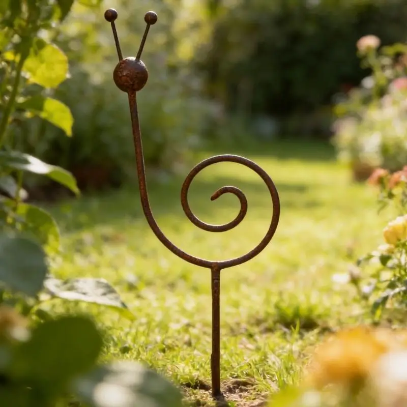 Strong Iron Plant Support Stake In Snails Design Rustproof for Garden & Pot 87HA