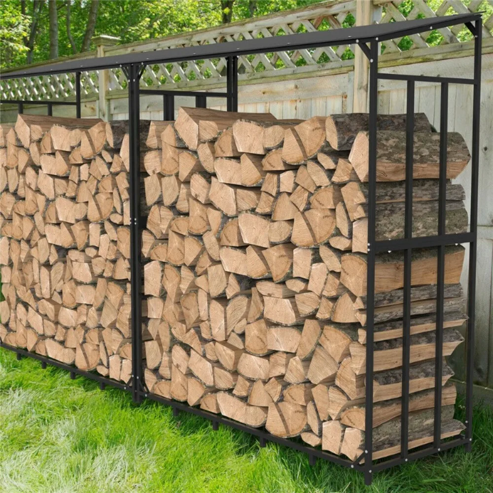 

Heavy Duty Store Metal Log Store fireplace Garden Firewood Storage, Christmas Fireplace Patio Deck Logs Storage Organizer
