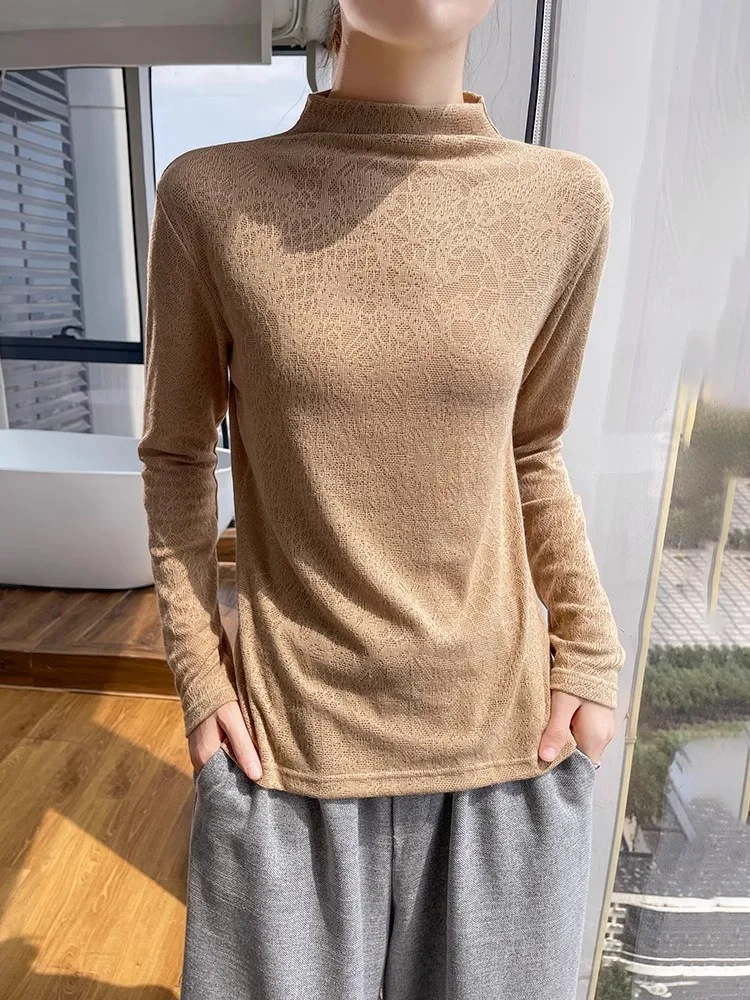 

Женский модный всесезонный вязаный свитер с вышивкой Crew Ne Base irt Внутренняя одежда Свободный крой для поездок на работу