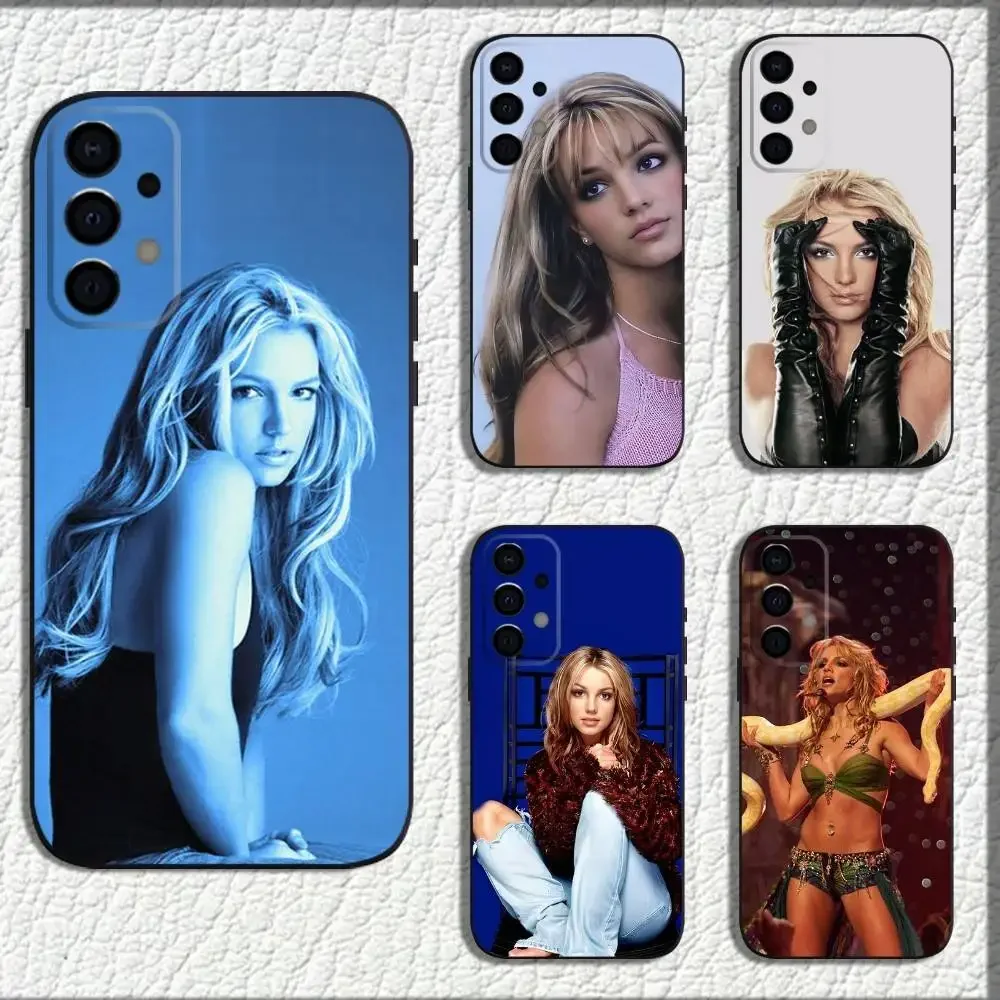 

B-Britney Singer Spears Phone Case For Samsung Galaxy A73,72,71,A52,51,40,41,A22,A32,31,A13,12,Note20 Soft Black Shell