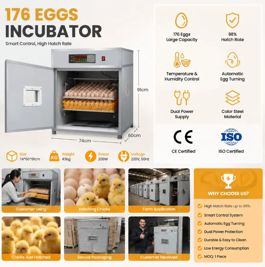 Full Energy Automatic Incubator Heater Chicken Egg Incubator And Hatcher