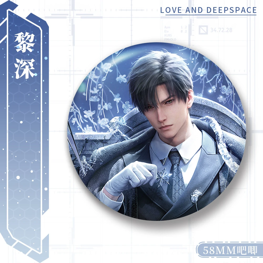 58mm Game Love en Deepspace Zayne Rafayel Caleb Sylus Xavier Cosplay KOSTUUM Badge Pin SPTE Blik Broche Prop Kerstcadeau