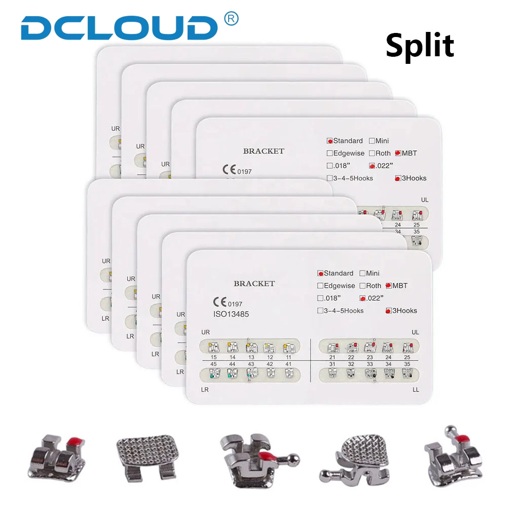 200 Stücke/10 Packungen Dental Kieferorthopädische Klammern Klammer Metall Monoblock Split Mini Roth/MBT/Edgewise Slot.022/018 Haken 3/345 Zahnmedizin – Detail 6