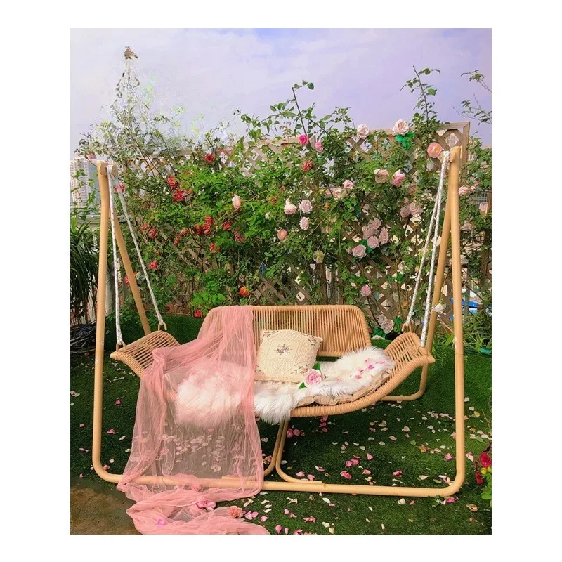 Red leaf sandalwood swing, outdoor courtyard swing, indoor double hammock, balcony garden swing chair hanging chair