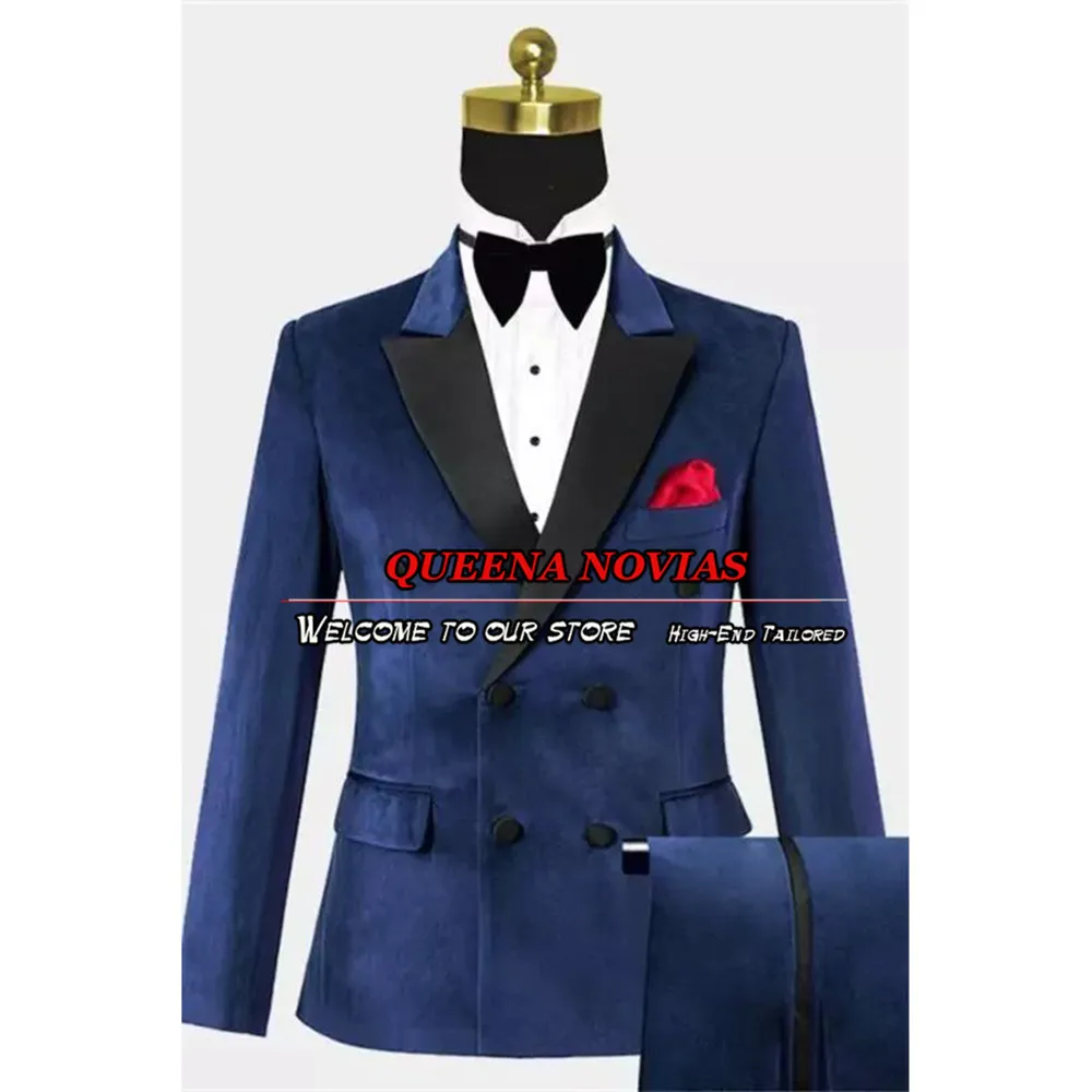 Nhung Xanh Phù Hợp Với Nam Giới Đôi Áo Khoác Quần Thiết Kế Mới Nhất Chính Thức Nam Cưới Tuxedo 2 Mảnh Vũ Hội Đầm Phù Hợp Làm 2023