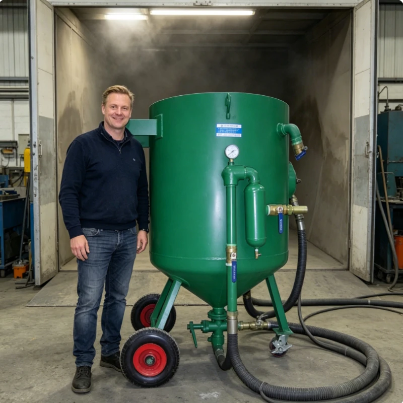 Portable Sandblaster Sandblasting Machine 200L Air Pressure Pot Polishes Carbon Deposits From Industrial Engine Valves
