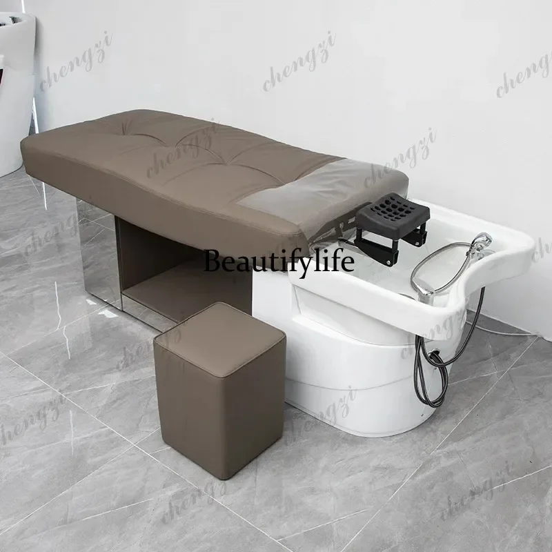 BBB  Equipment Hair Shampoo Chair Beauty Artifact Lounge Massage Shampoo Chair Ear Picking PU Leather Furniture