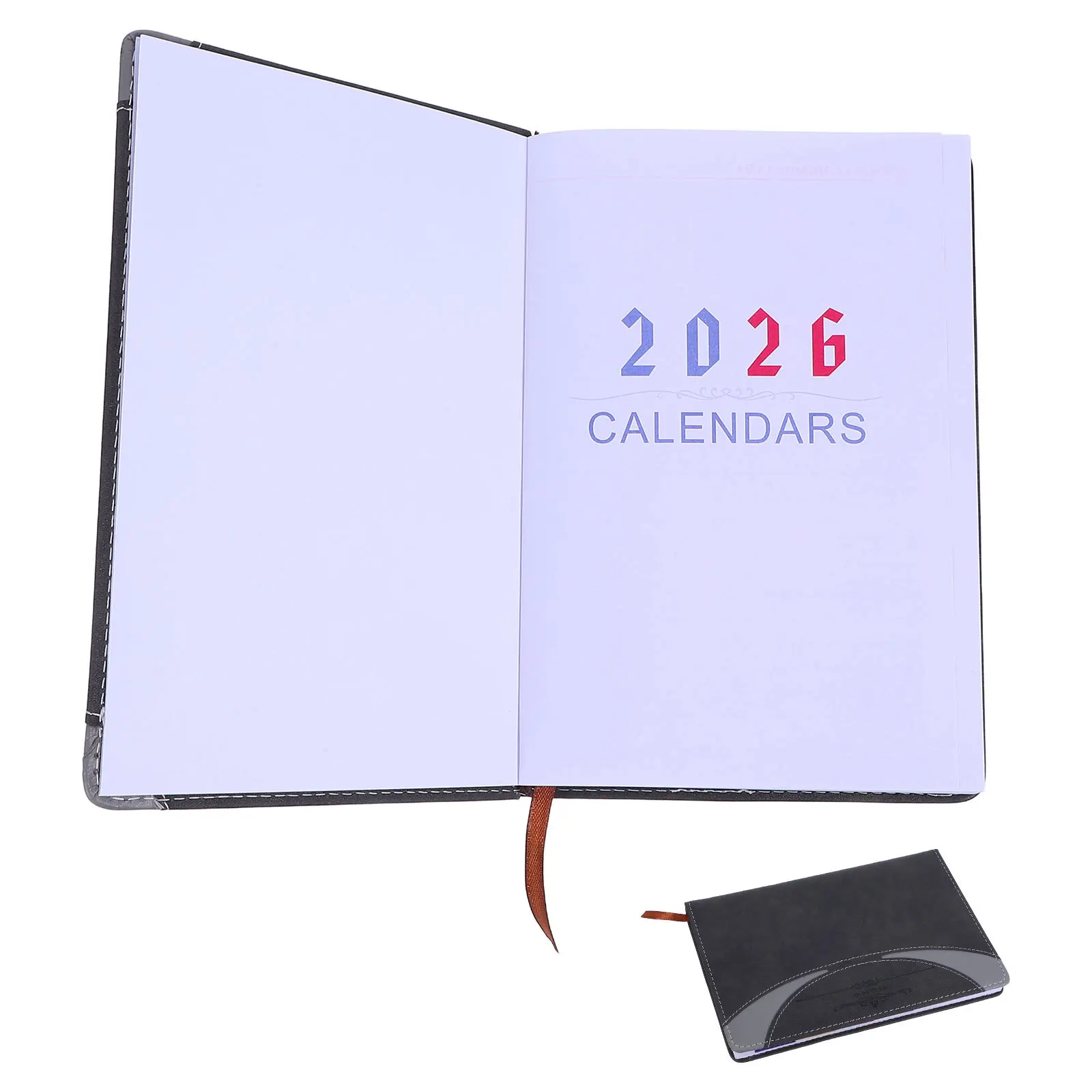 

A5 2026 Pu Diary Notebook Lined Planner Portable Indexed Organizer For Men Women Office School Conference Tracker