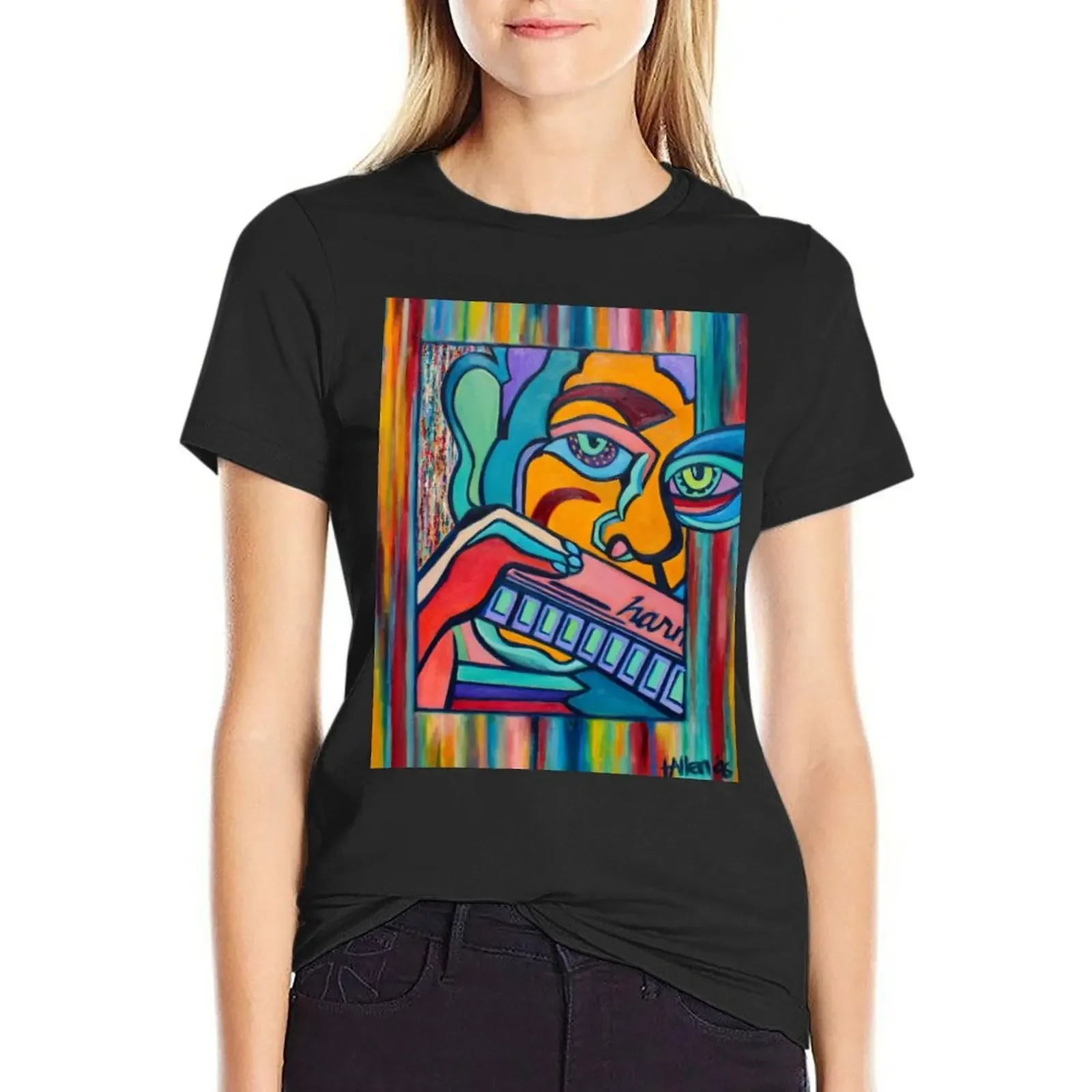 

Harmonica Player T-Shirt blanks animal prinfor sublime t-shirt dress for Women plus size
