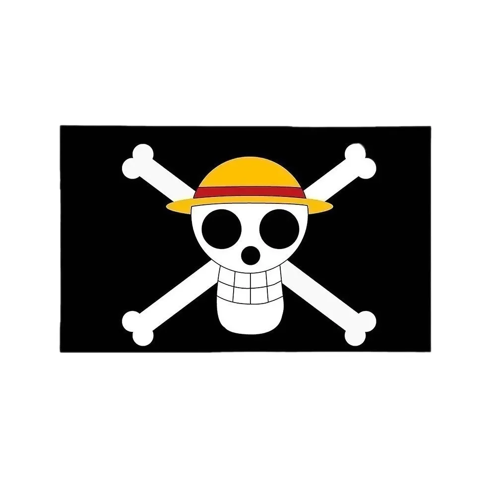 Bendera Tengkorak Bajak Laut One Piece Kartun untuk Dekorasi Dinding Kamar Tidur, Lukisan Banner, Bendera Pasukan Bajak Laut Topi Jerami Luffy, Mainan Hadiah
