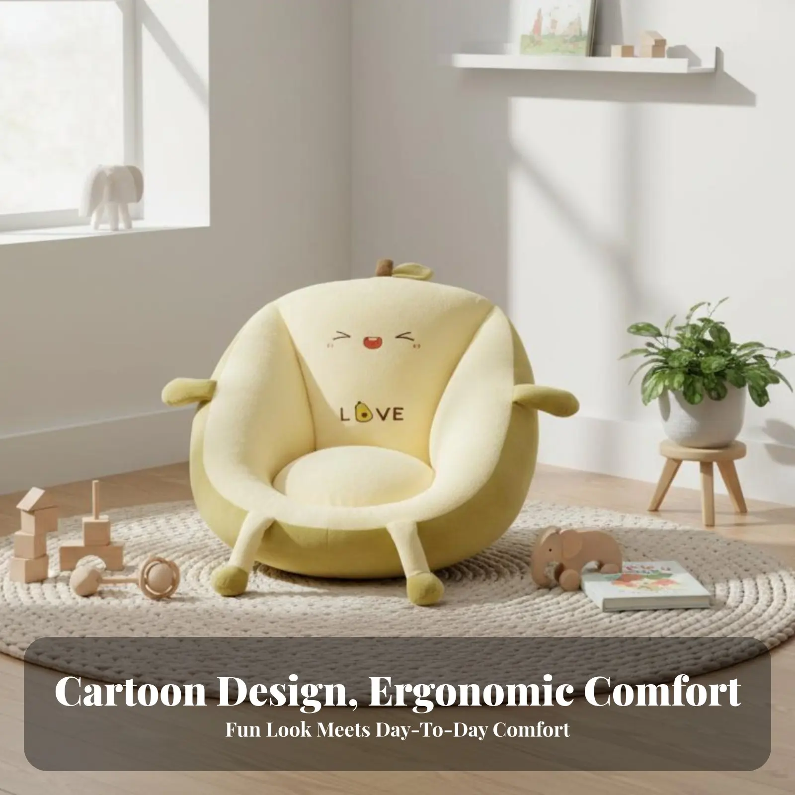 生き物の形をしたシートパッド-かわいい漫画デザインの毛皮のようなキャラクターチェア-滑り止め底面でお手入れ簡単-猫好き、ゲームセットアップに最適