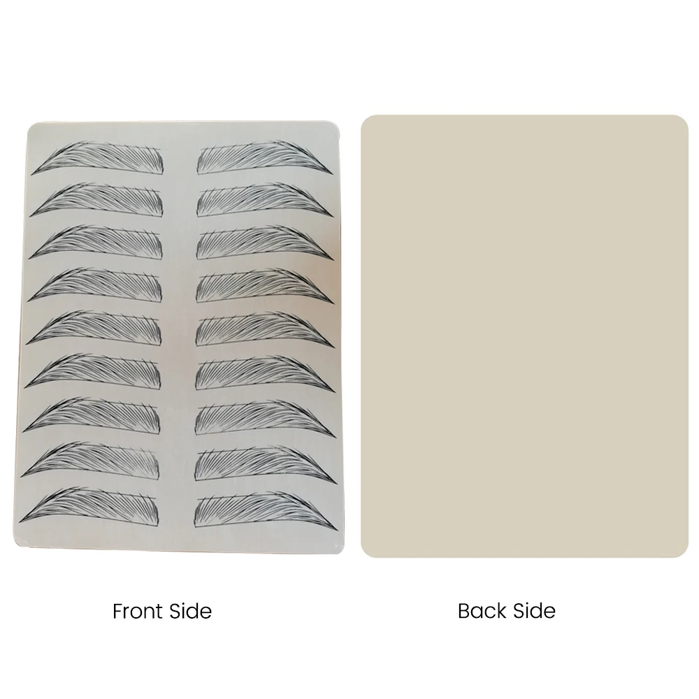 Eyebrow Practice Skin Permanent Makeup Training Latex Sheet Double-Sided use Brows Design for Brows Hair Stroke Practice Tattoo