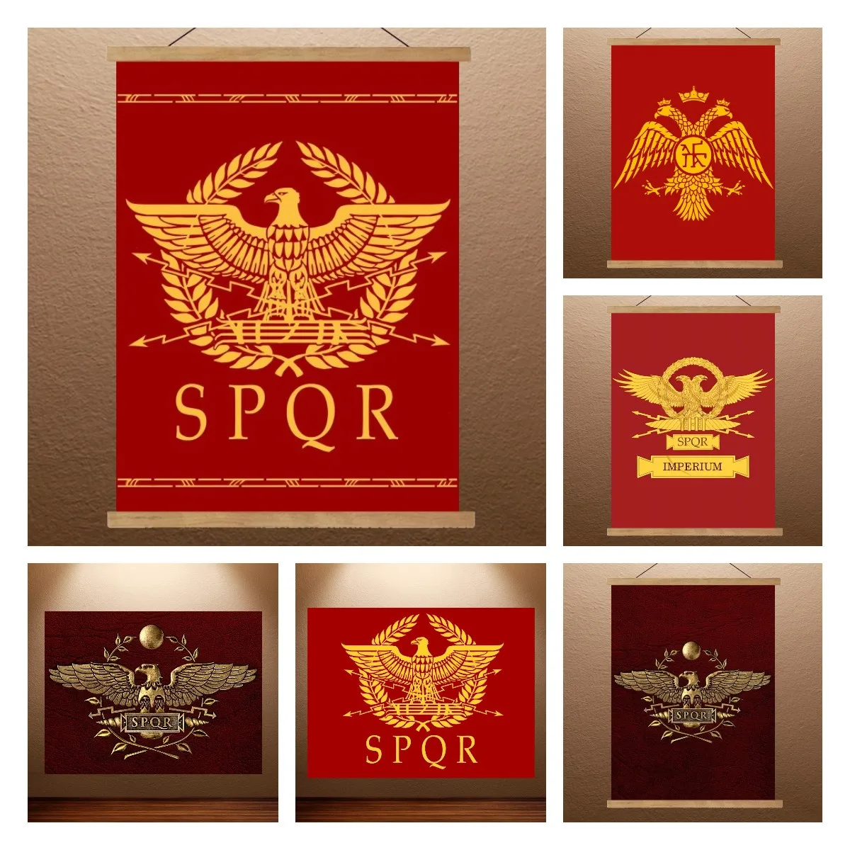 SPQR Poster Roman Legion Eagle Flag Commemorative Collection Canvas Art Paintings Bedroom Wall Decor Living Wall Art Painting