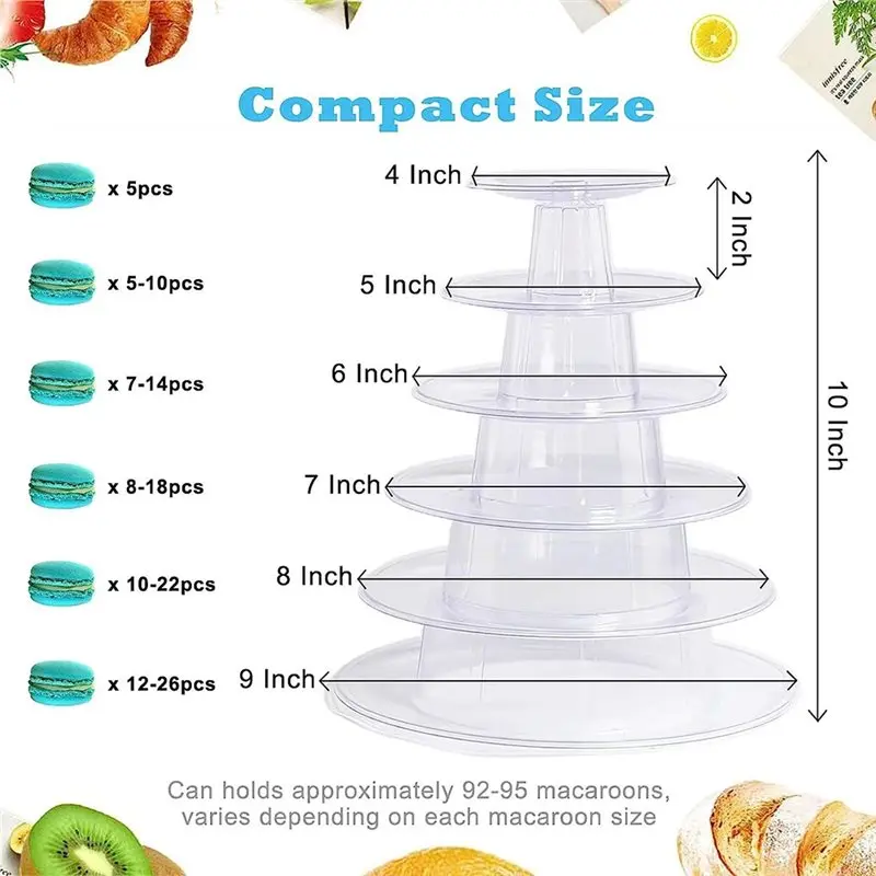 For Weddings& Parties Macaroon Tower Stand-Elegant Plastic Cake Display