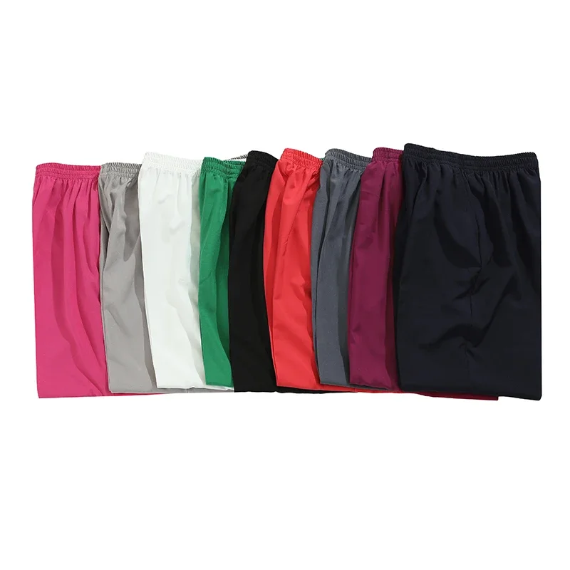 Pantalon noir pour femmes, 9 couleurs, été, mince, ample, taille élastique, couleur unie, décontracté, longueur mollet