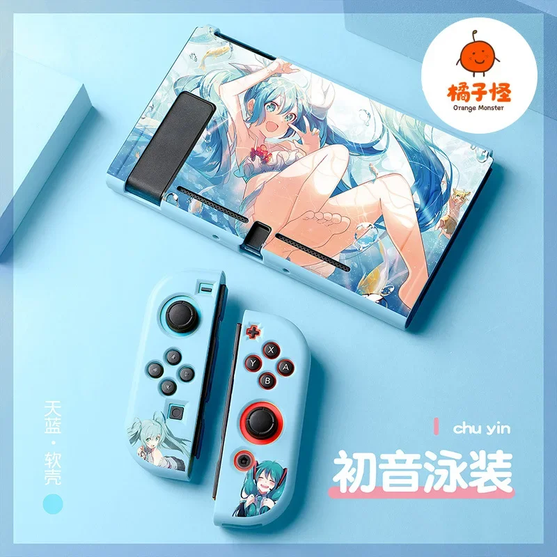 Hatsune Miku Anime Switch NS OLED Cartoon Joycon Console Cover custodia protettiva morbida gioco Host Shell accessori regalo periferico