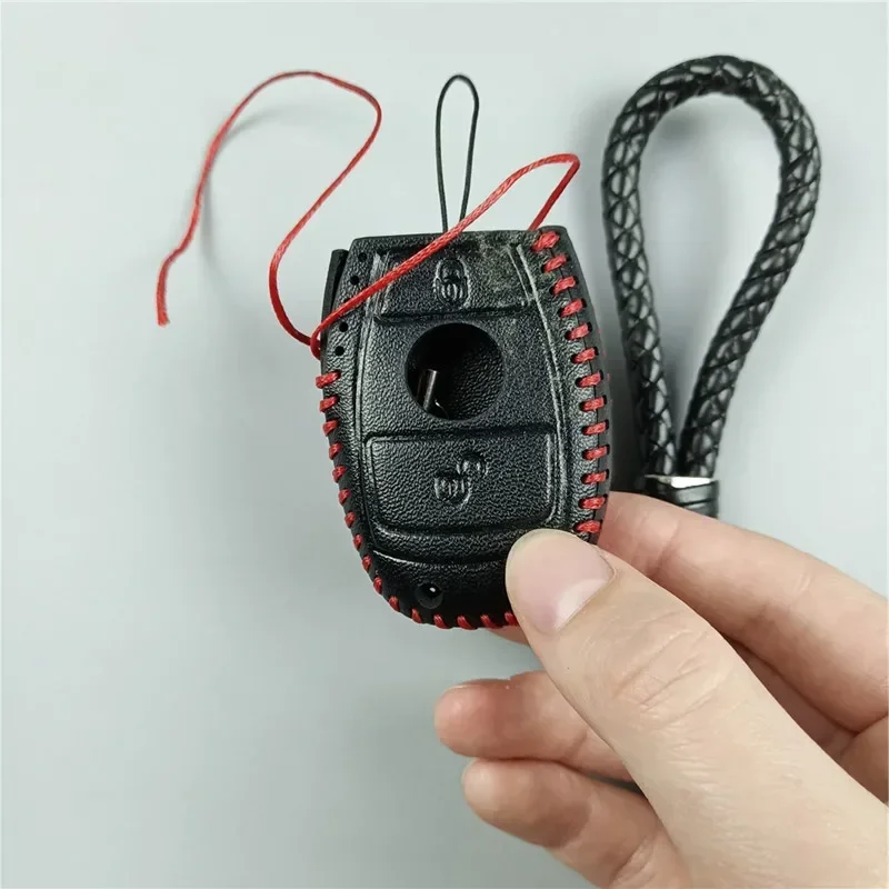 For Mercedes Benz A C E S Class GLK GLA CLA GLC Car Hand Sewing  Key Bag Case Cover Shell Interior Accessories Leather Modified