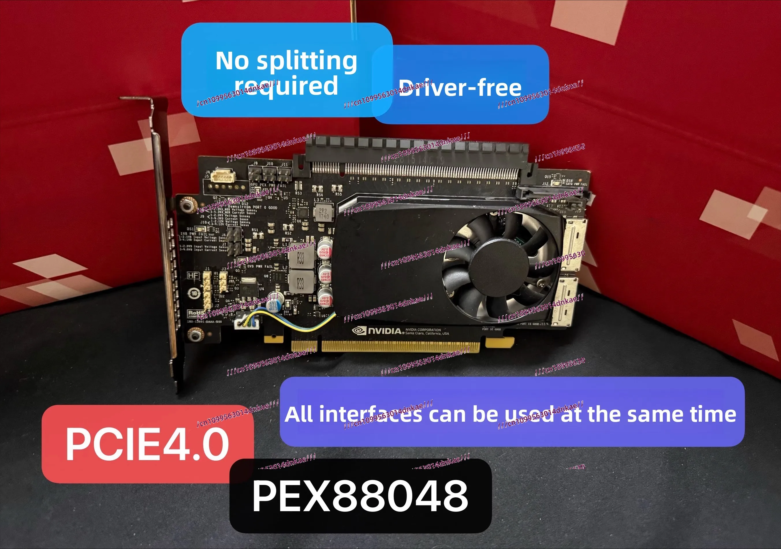 Pex88048 Free Main Board Splitting PCIe4.0 Through Expansion Card Plx88048 Adapter Card