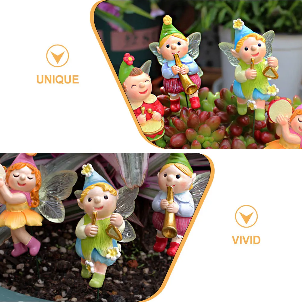 

4Pcs Garden Stake Decor Sturdy Resin Outdoor Yard Cartoon Lawn Ornament for Patio Plant Pot Decoration