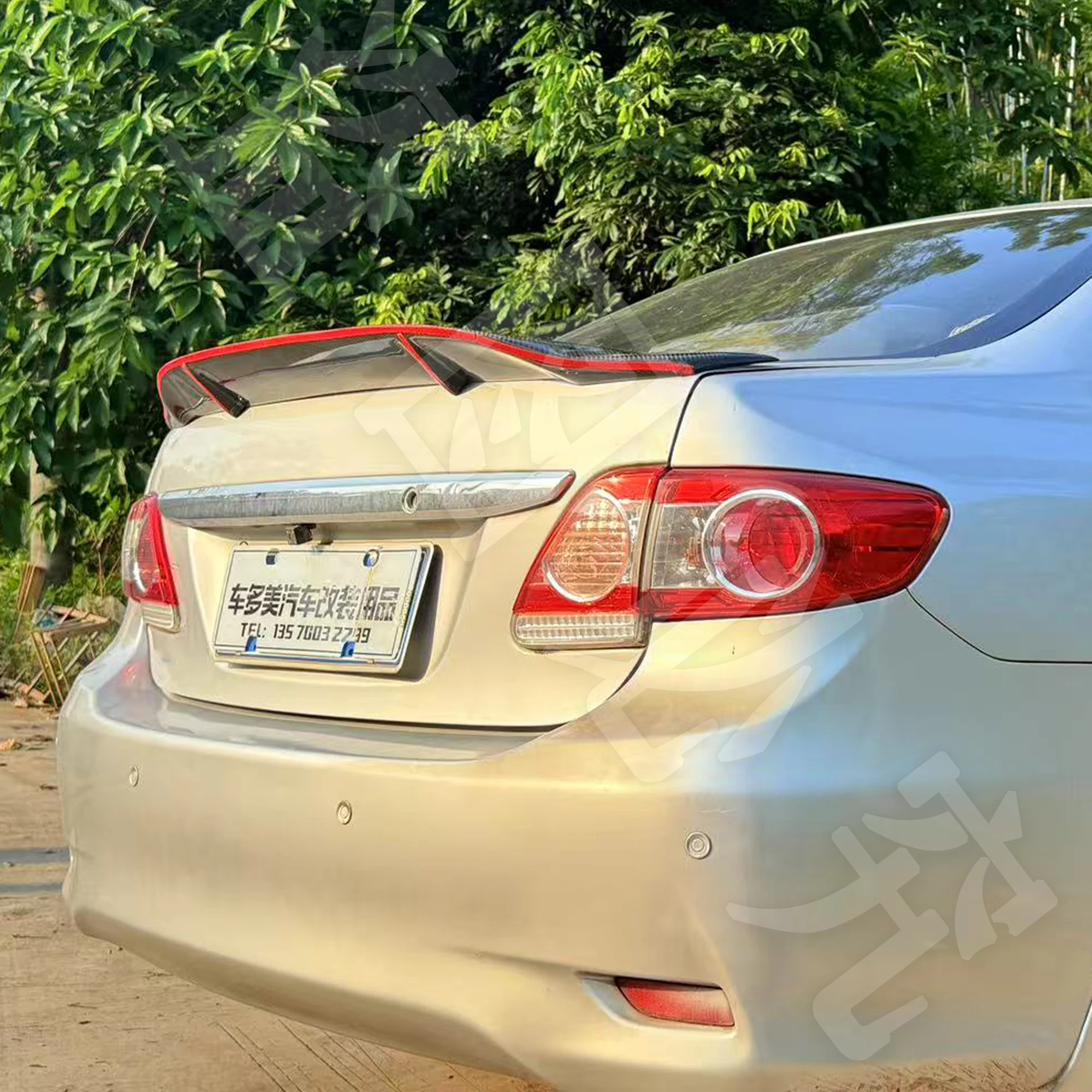 

Спойлер для Toyota Corolla 2009-2013, АБС-пластик, заднее крыло, чехол для багажника, блестящий черный чехол для губ багажа, стиль R