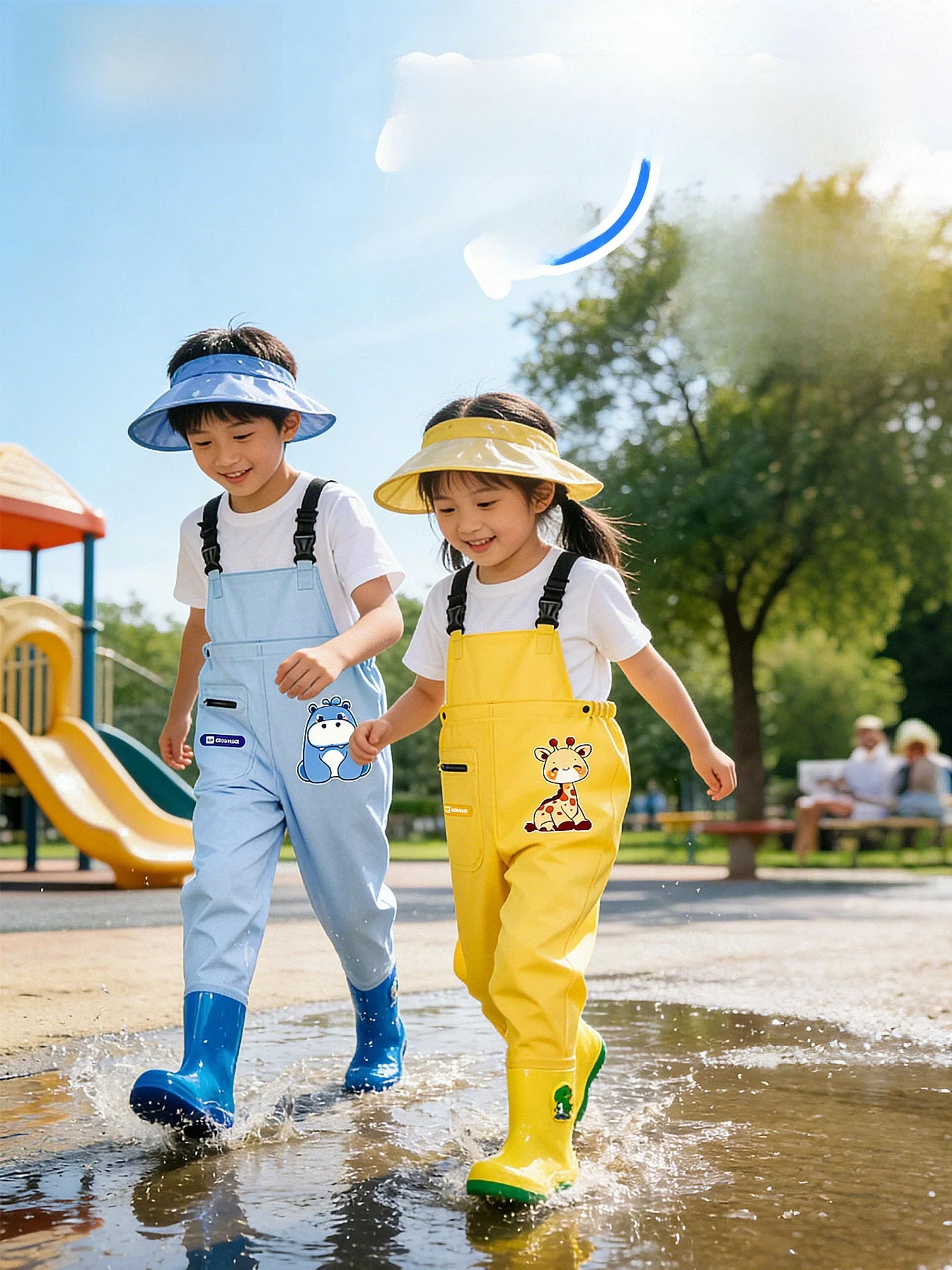 children's-waterproof-overall-play-water-clothes-boot-overalls-kindergarten-equipment-sea-exploration-fishing-gear
