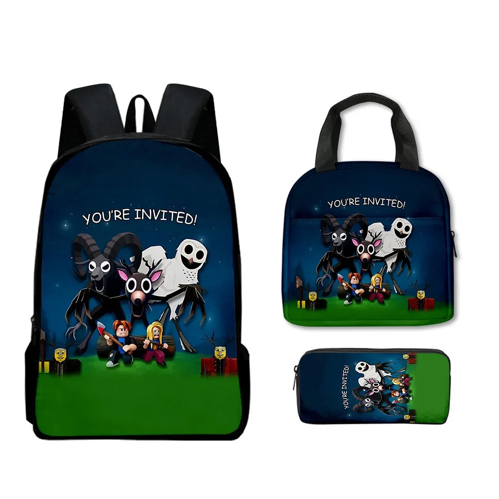 99 nights in the forest Backpack Kids SchoolBag Game Cartoon Shoulder Bag Pencil Case Student Back Pack Bags Boy Girl Gift