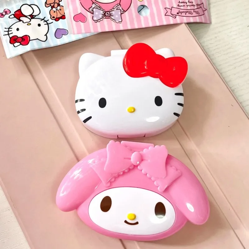

Hello Kitty My Melody Anime Kawaii Sanrio Plastic Storage Box Cute Cartoon Girls Portable Medicine Box Lovely Gifts for Kids