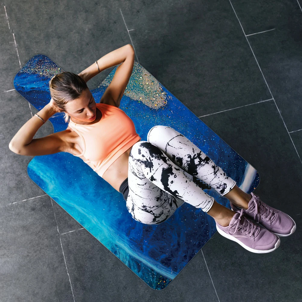 

Rubber Fitness Yoga Mat Anti-Slip Pilates Gymnastics Mat Core Training Breathable High-Temperature Resistant for Home Gym Office