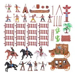 1Set Cowboys and Plastic Figures Playset Figures Miniature Sandbox Decoration Educational