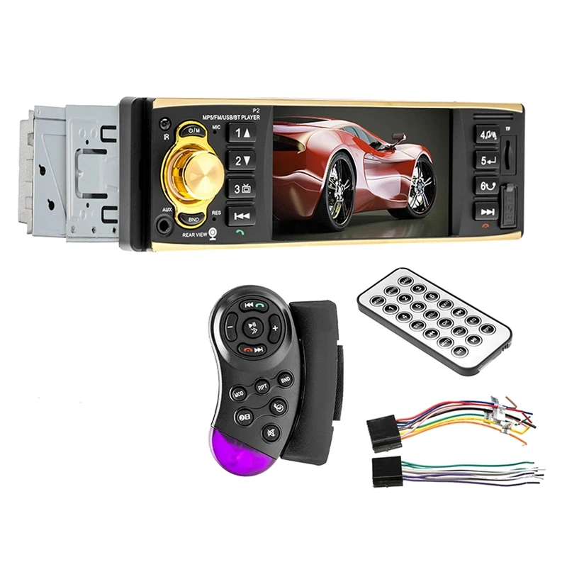 

Single Din Car Stereo With Bluetooth And HD Screen, Audio With Backup Camera & Steering Wheel Control