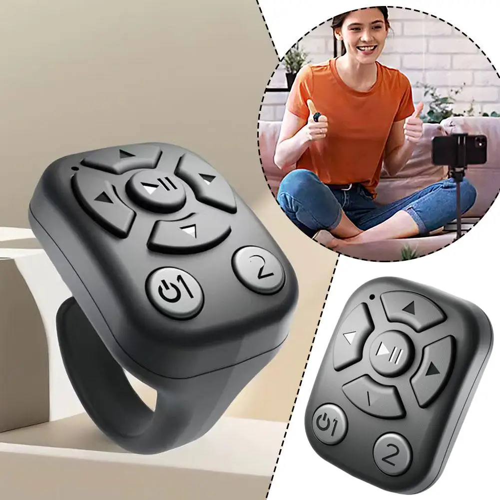 Controle remoto bluetooth rolagem e-book página turner para tiktok vídeo controle remoto selfie vara controlador de câmera ﻿   W5f6