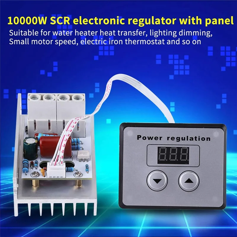 【in stock】 Dimmer Switch, 10000W SCR Digital Voltage Regulator Speed Control Dimmer Thermostat AC 220V 80A view 4