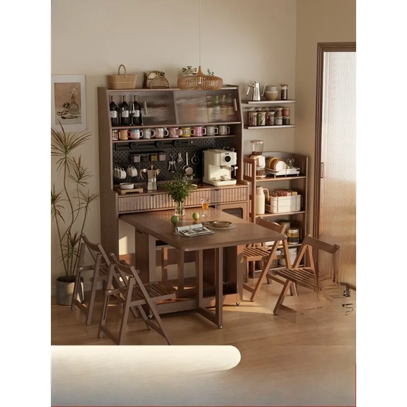 

Solid wood dining side cabinet, dining table integrated against the wall, locker, wine cabinet, modern simple locker