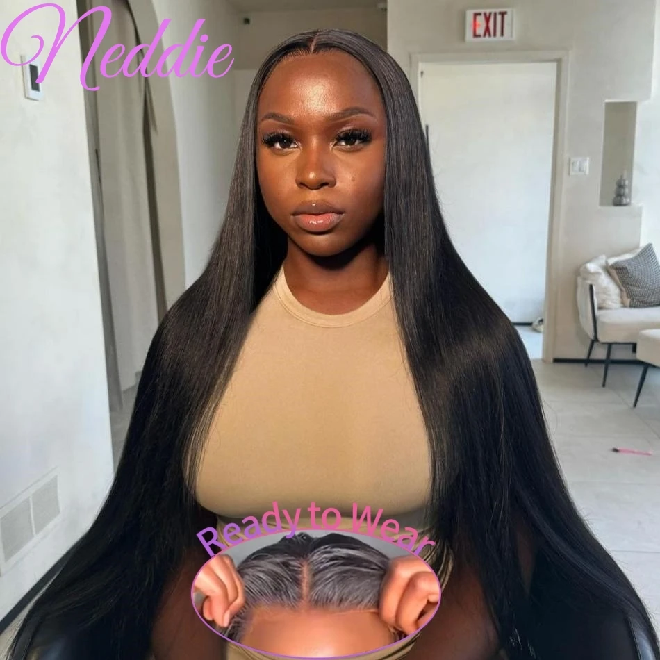 

Glueless Wigs Human Hair Ready To Wear 30 Inch Bone Straight Glueless Preplucked Wear And Go Wigs HD Lace Front Wigs PreCut Lace