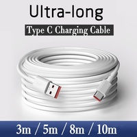 3M/5M/8M/10M Practical Ultra Long Type C Charging Wire Mobile Phone Charger Cord for Type-C Interface Xiaomi Cellphone Data Cord