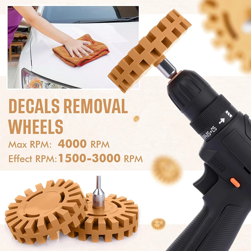 

Автомобильный ластик для удаления клея, резиновое колесо, адаптер для гладкой электрической дрели, инструмент для удаления резиновых виниловых наклеек для ремонта краски