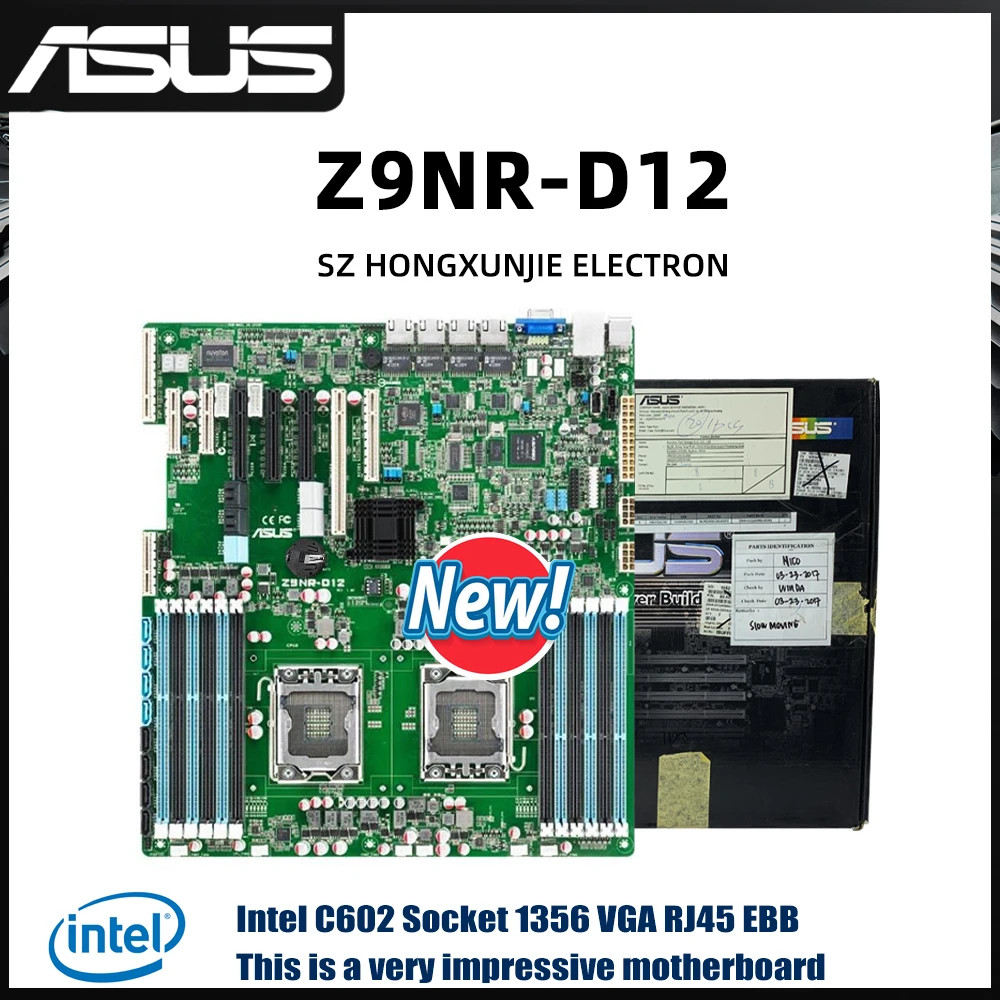 

ASUS Z9NR-D12 Dual LGA1356 Серверная материнская плата для Intel Xeon E5-2400 V1/V2, DDR3 ECC 384 ГБ, 12 DIMM, 4 гигабитной локальной сети, PCIe