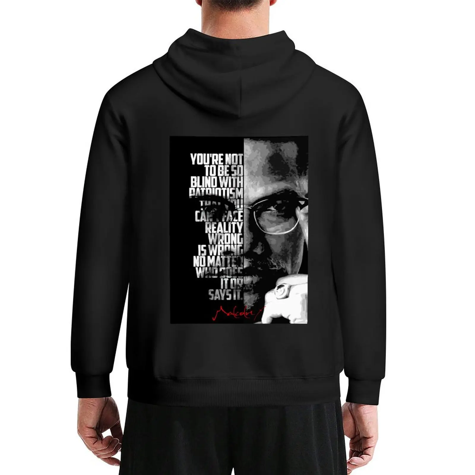 

Black and white Malcolm X quote poster Hoodie men's autumn clothes autumn new products mens clothing men's clothes hoodie man
