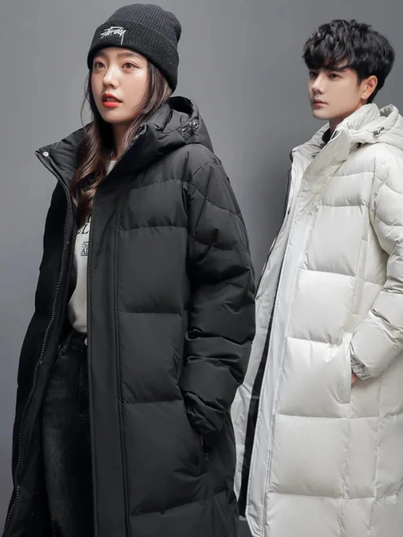 

Winter Long Down Coats Hooded Casual Duck Down Puffer Jackets Quality Outdoor Windproof Warm Winter Jackets Clothing