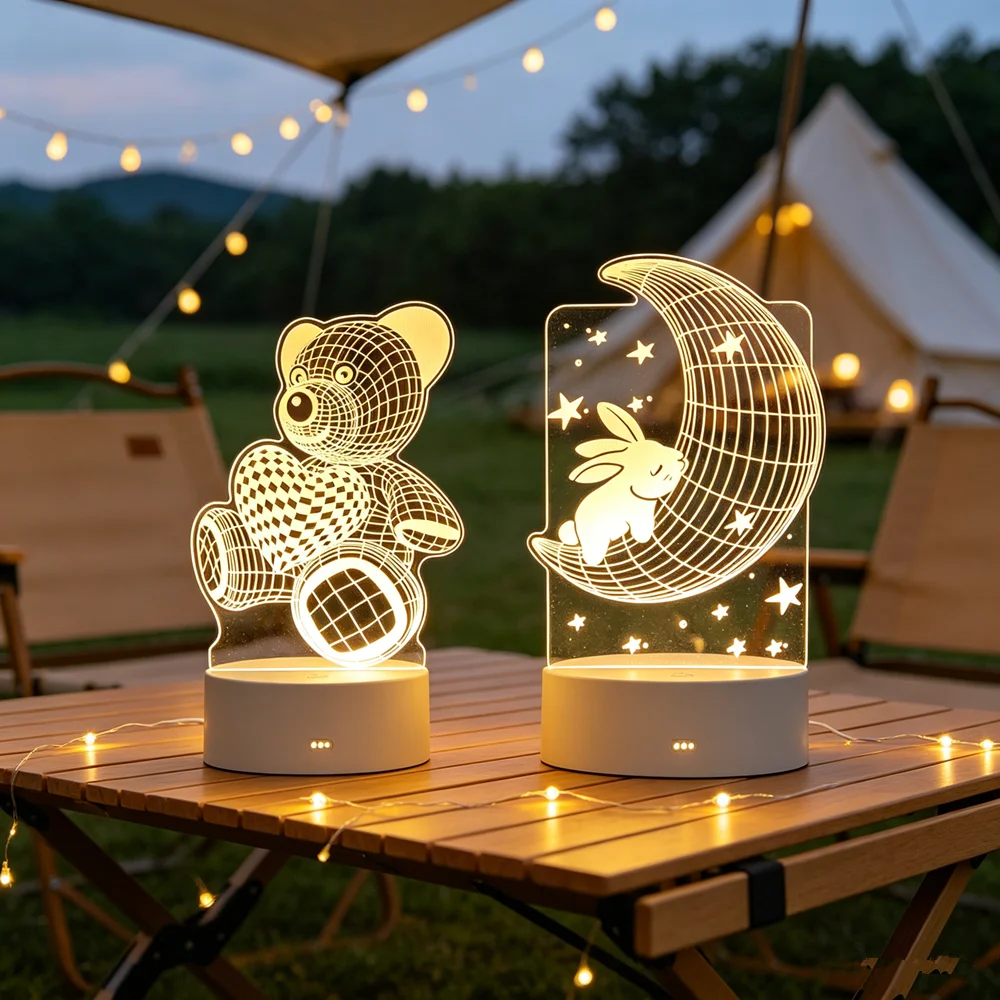 Bedroom Decor 3D Lamp USB Operated LED Night Light Personalized Mother's Day Gifts Wedding Party Anniversary Valentines Day Gift