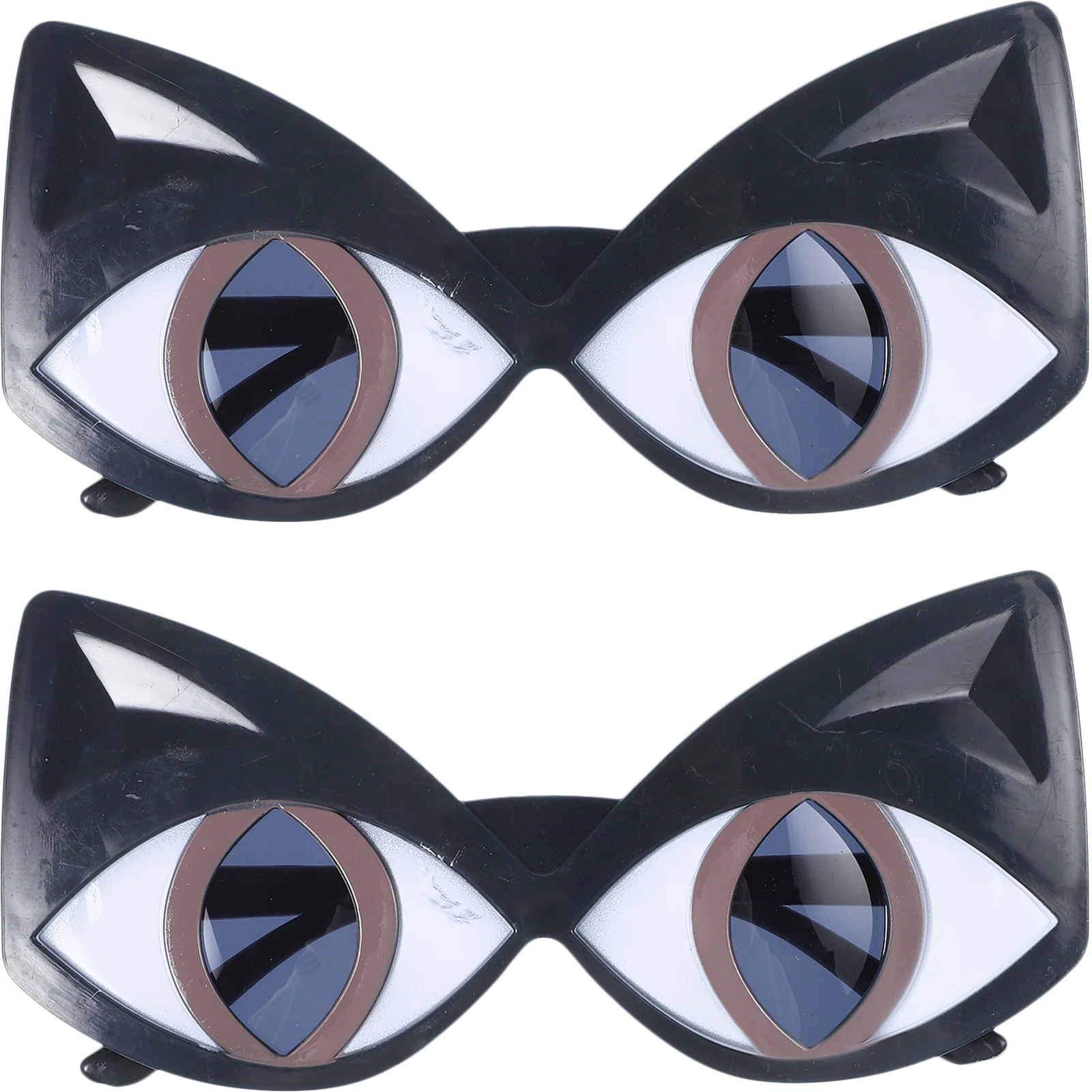 2pcs Novel Irregular Dark Glasses Ergonomic Design Smooth Edges Party Glasses Props Funny Shades For Christmas Photo Booth